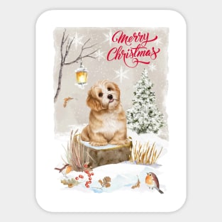 Lhasa Apso Merry Christmas Santa Dog Sticker